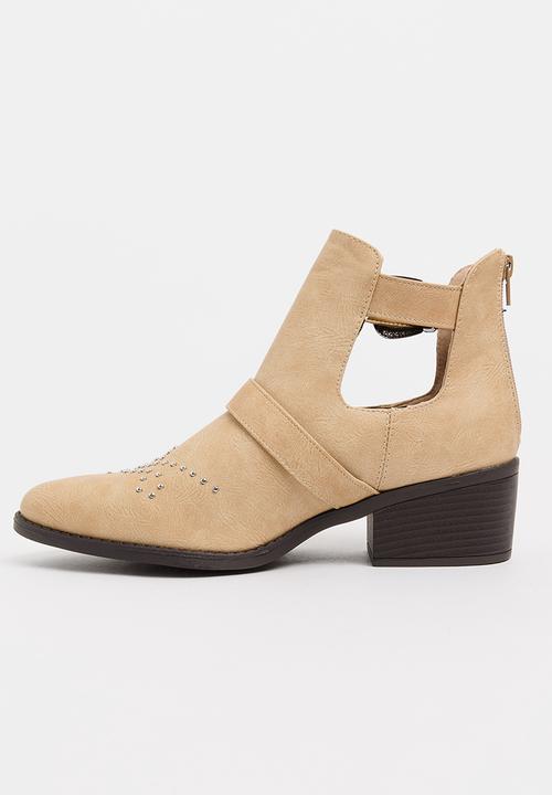 Jada - Western Ankle Boots Beige