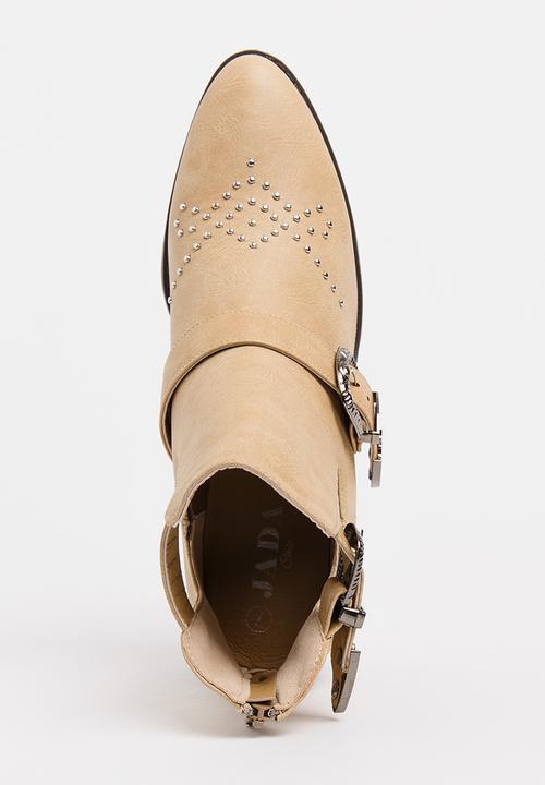 Jada - Western Ankle Boots Beige