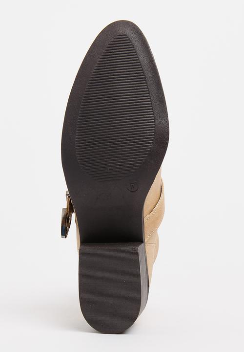 Jada - Western Ankle Boots Beige