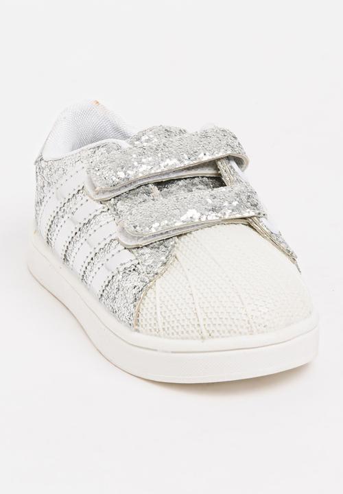 Pop Candy - Velcro Strap Sneaker Silver
