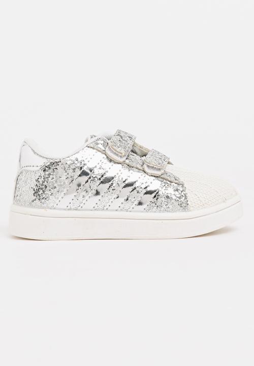 Pop Candy - Velcro Strap Sneaker Silver
