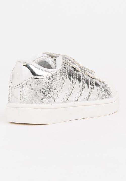 Pop Candy - Velcro Strap Sneaker Silver