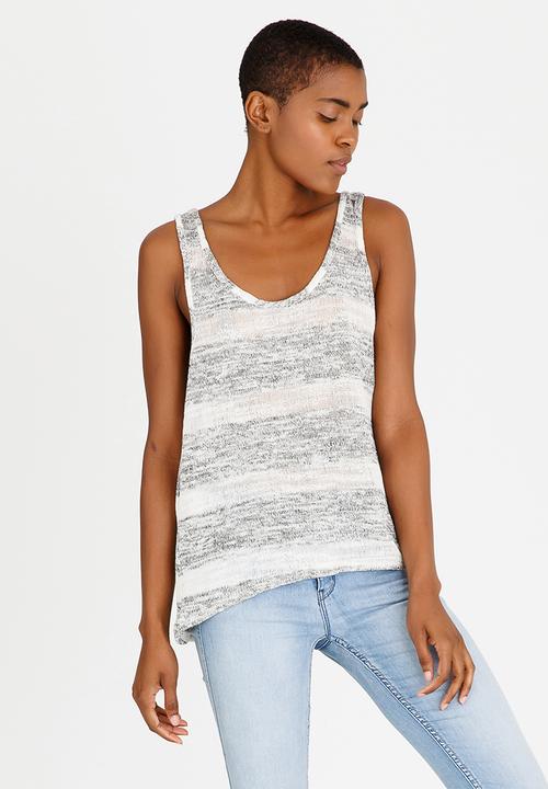 Lizzy - Gabby Stripe Tank Grey