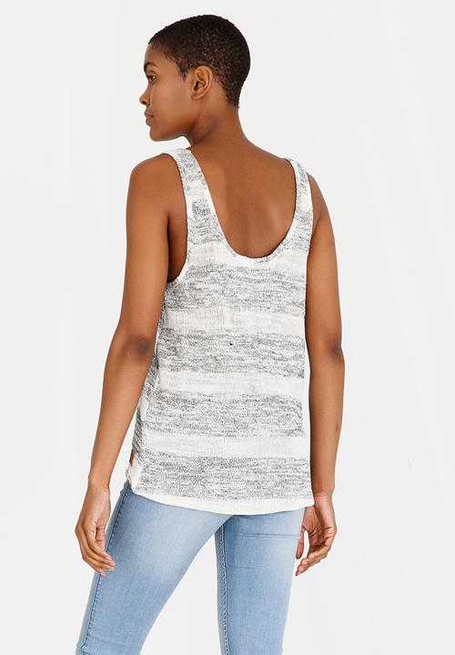 Lizzy - Gabby Stripe Tank Grey