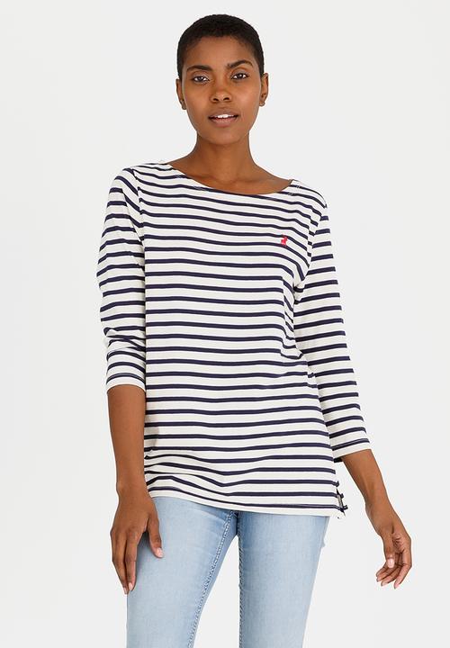 POLO - Katy Striped Tee Navy