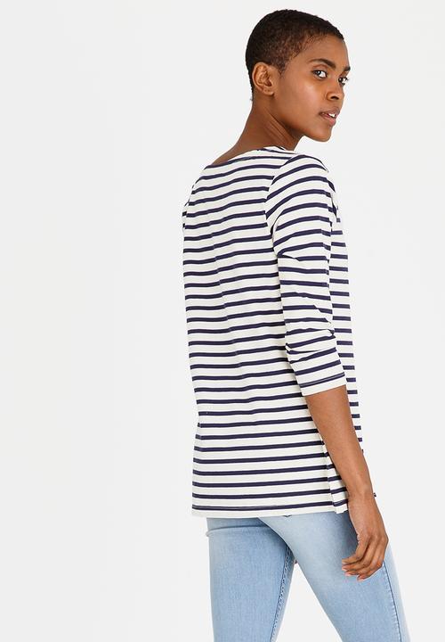 POLO - Katy Striped Tee Navy