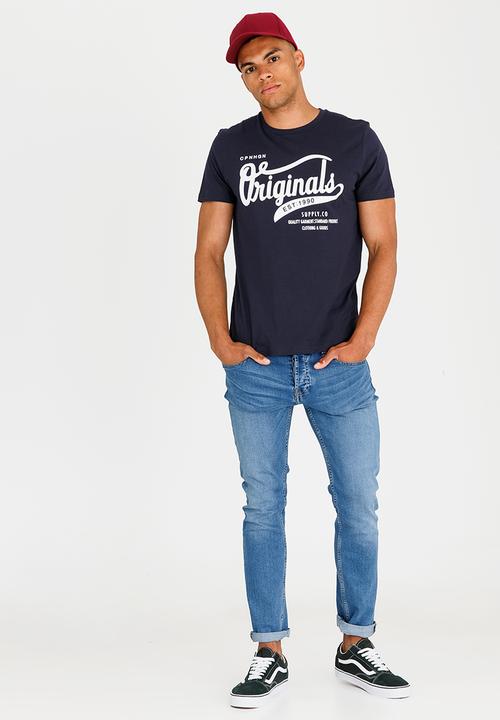 Jack & Jones - JorHills Crew T-Shirt Navy