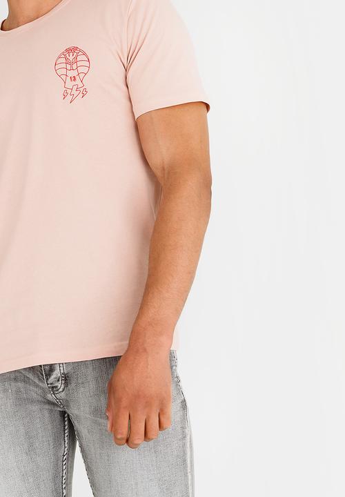 Only & Sons - Fire Red Crew Neck Tee Cerise Pink