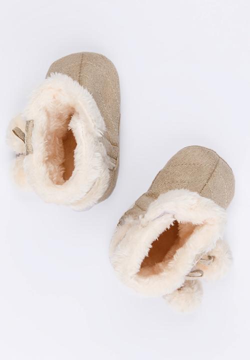 Pop Candy - Pom Pom boots - cream
