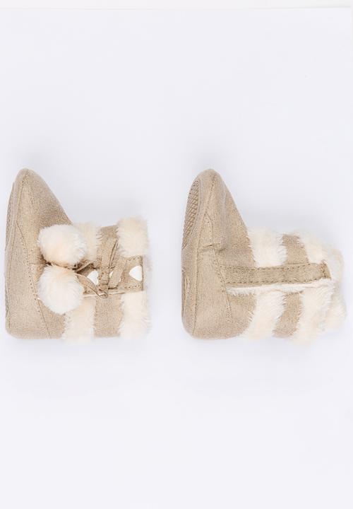 Pop Candy - Pom Pom boots - cream
