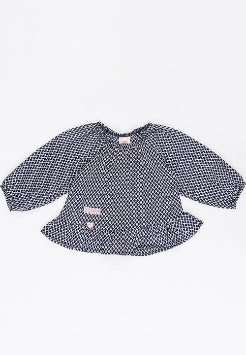 Eco Punk - Peasant Blouse Navy