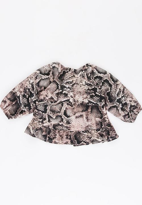 Eco Punk - Peasant blouse - pink & black 
