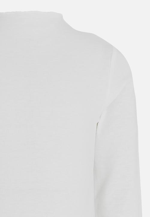 Pop Candy - Long Sleeve Polo Neck White
