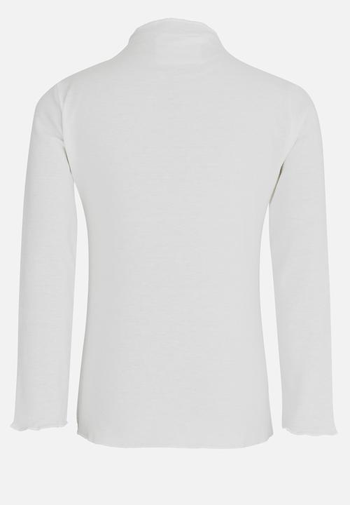 Pop Candy - Long Sleeve Polo Neck White