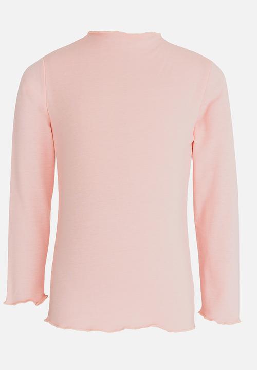Pop Candy - Long Sleeve Polo Neck Mid Pink