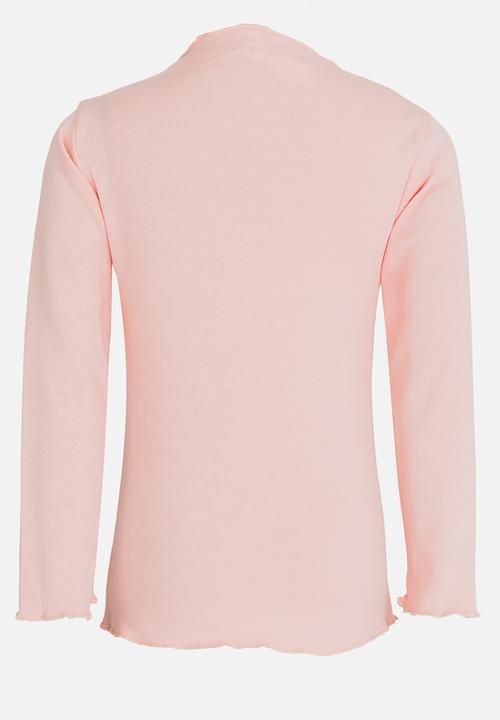 Pop Candy - Long Sleeve Polo Neck Mid Pink