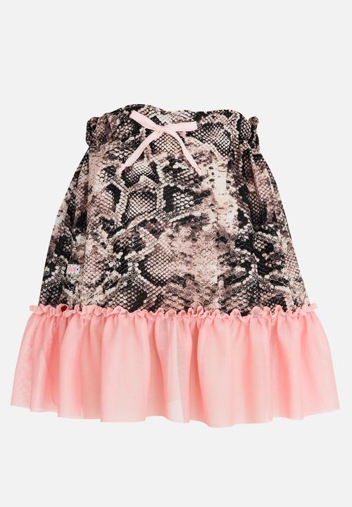 Eco Punk - Girls Skirt With Mesh Frill Multi-colour