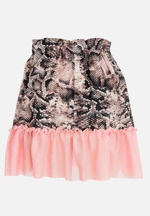 Eco Punk - Girls Skirt With Mesh Frill Multi-colour