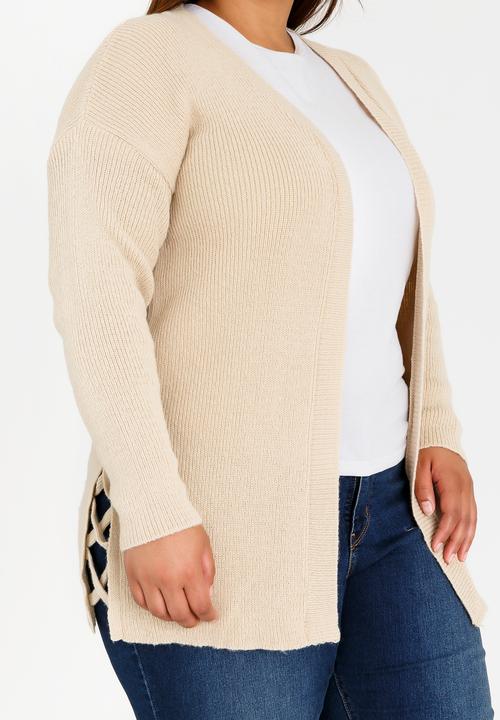 STYLE REPUBLIC PLUS - Jersey with Side Criss-cross Detail Beige