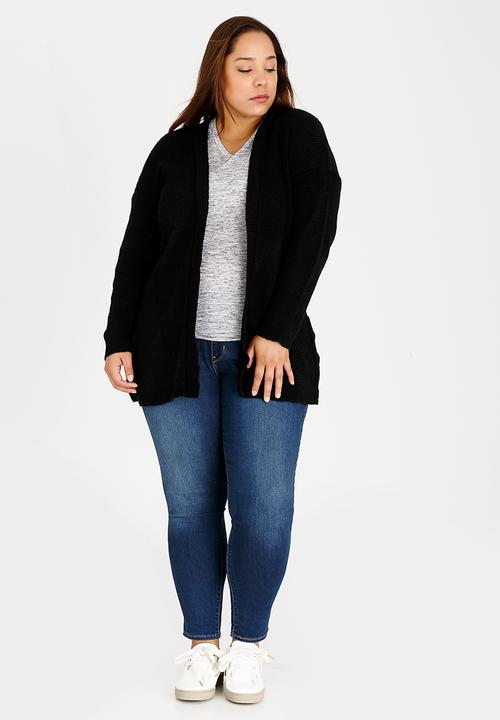 STYLE REPUBLIC PLUS - Jersey with Side Criss-cross Detail Black