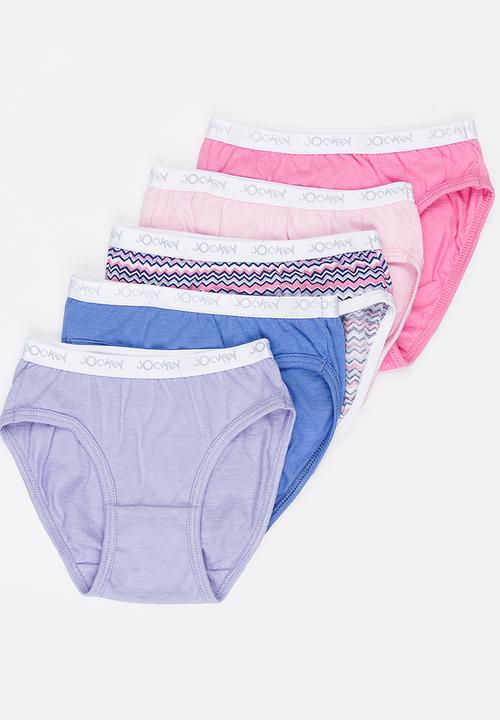 Jockey - 5 PK Girls Plain French Cut - multi