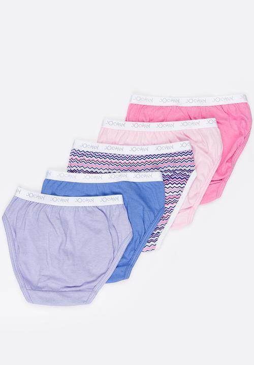 Jockey - 5 PK Girls Plain French Cut - multi