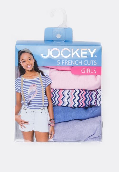 Jockey - 5 PK Girls Plain French Cut - multi