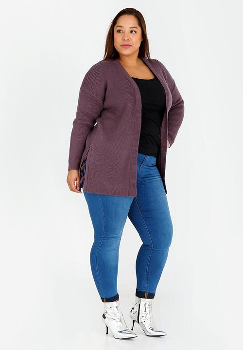 STYLE REPUBLIC PLUS - Jersey with Side Criss-cross Detail Mid Purple