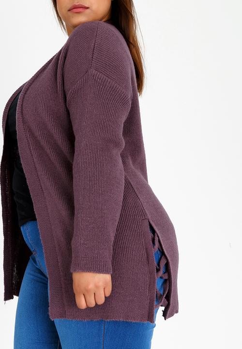 STYLE REPUBLIC PLUS - Jersey with Side Criss-cross Detail Mid Purple