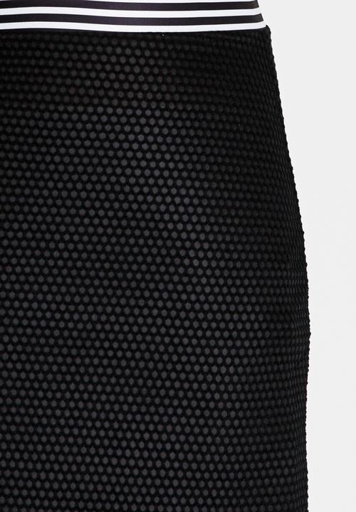 Rebel Republic - Mesh Pencil Skirt Black and White