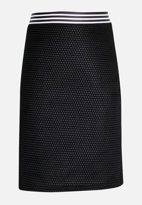 Rebel Republic - Mesh Pencil Skirt Black and White