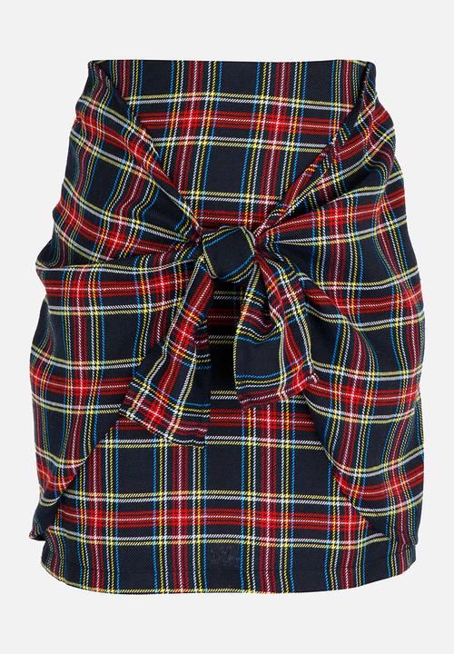 Rebel Republic - Front Tie Detail Skirt Navy