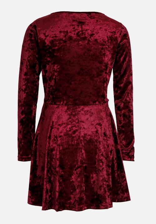 Rebel Republic - Velour Dress Burgundy