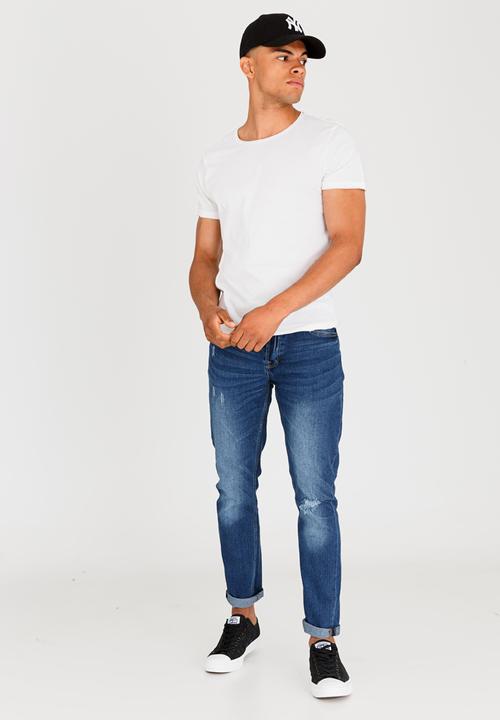 Brave Soul - Freshere Crew Roll Neck Tee White