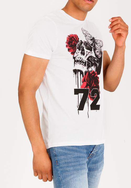 Brave Soul - Sagan Printed Cotton Tee White