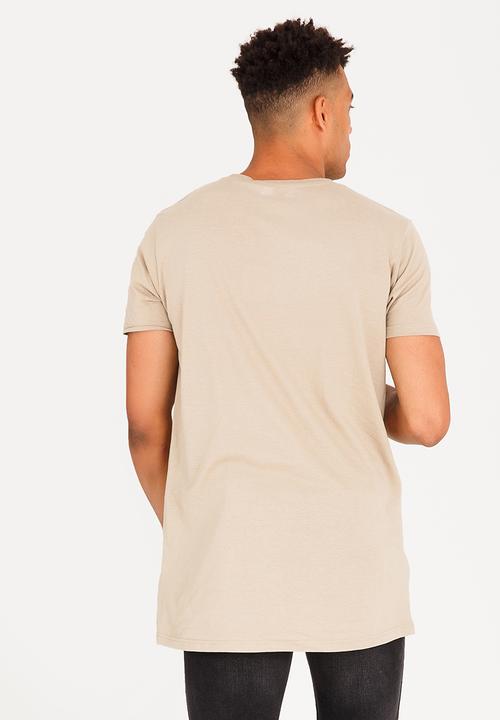Brave Soul - Harrel Longer Length Cotton Tee Taupe