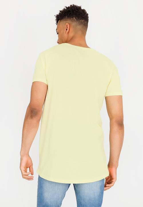 Brave Soul - Harrel Longer Length Cotton Tee Yellow
