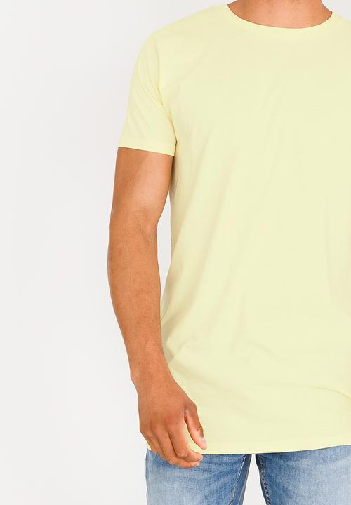 Brave Soul - Harrel Longer Length Cotton Tee Yellow