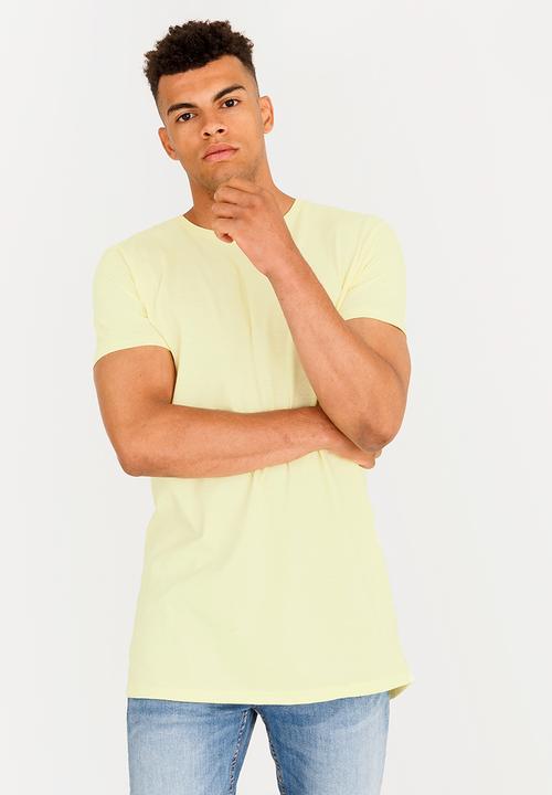 Brave Soul - Harrel Longer Length Cotton Tee Yellow