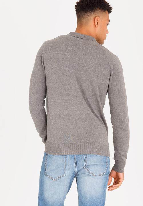 Brave Soul - Placket Cotton Golfer Grey