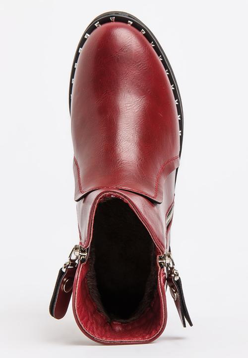 Pop Candy - Girls Ankle Boot Burgundy