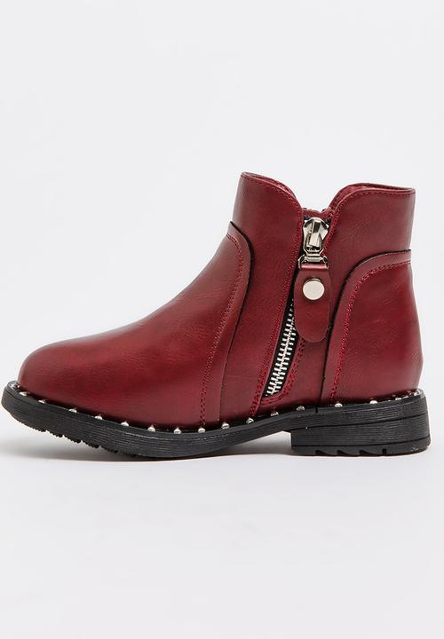 Pop Candy - Girls Ankle Boot Burgundy