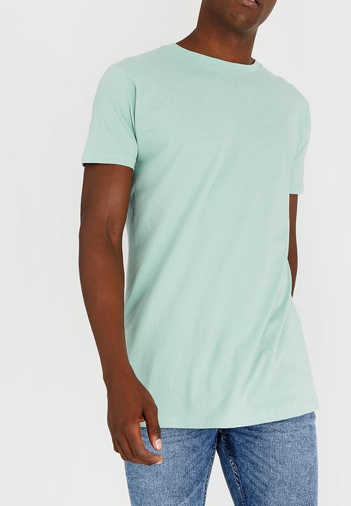 Brave Soul - Harrel Longer Length Cotton Tee Light Green