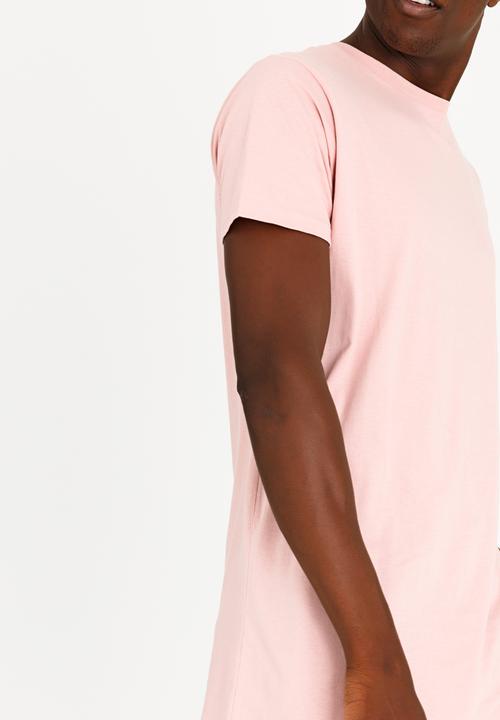 Brave Soul - Harrel Longer Length Cotton Tee Mid Pink