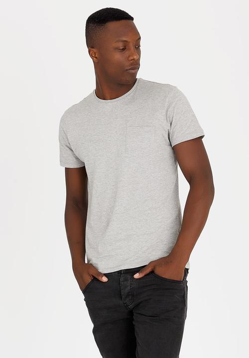 Brave Soul - Arkham Plain Chest Pocket Tee Grey