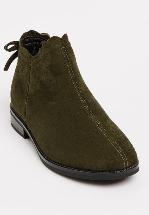 Pop Candy - Girls Ankle Boot Khaki Green