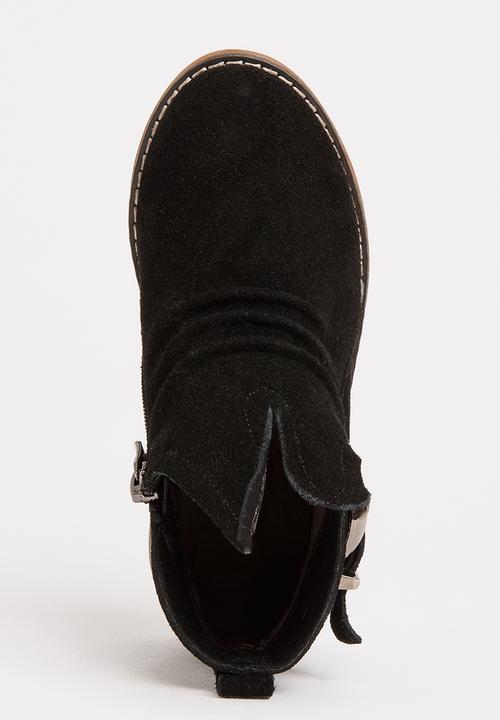 Pop Candy - Girls Suede Ankle Boot Black