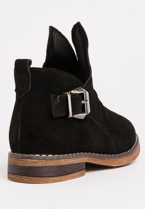 Pop Candy - Girls Suede Ankle Boot Black