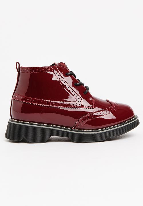 Pop Candy - Girls PU Boot Burgundy