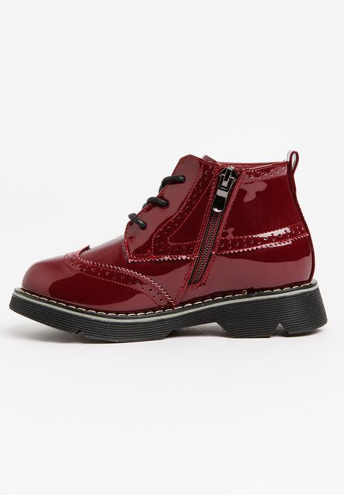 Pop Candy - Girls PU Boot Burgundy